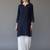 Navy embroidered rayon kurta set