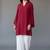 Maroon embroidered rayon kurta set