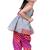 cotton sleeveless stripe design top with dhoti - grey & pink