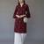 Maroon embroidered rayon kurta set
