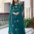 Teal Thread & Sequins Work Anarkali with Pant & Dupatta