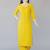Yellow embroidered rayon kurta set