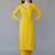 Yellow embroidered rayon kurta set