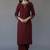 Maroon embroidered rayon kurta set