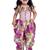 cotton sleeveless all over prined jumpsuit - purple & white