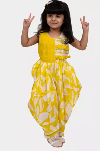 cotton sleeveless embellished jumpsuit - yellow & white