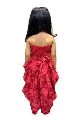 cotton sleeveless embellished jumpsuit - red 2