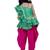 sleeveless embellished top with dhoti -green & pink