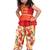 cotton sleeveless embroidered top with dhoti -orange & yellow