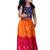 sleeveless embroidered top with crushed lehenga -blue & orange