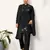 Navy blue viscose silk thread with sequence embroidered work kurta & dupatta