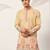 Yellow viscose silk thread with sequence embroidered work kurta only