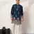 Teal viscose silk thread with sequence embroidered work kurta only