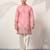 Pink viscose silk thread with sequence embroidered work kurta only