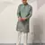 Pista viscose silk thread with sequence embroidered work kurta only