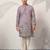 Purple viscose silk thread with sequence embroidered work kurta only