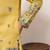 Yellow viscose silk thread with sequence embroidered work kurta only