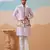 Lavender silk multi thread with embroidered work kurta jacket & bottom