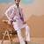 Lavender silk multi thread with embroidered work kurta jacket & bottom