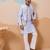 Sky blue silk multi thread with embroidered work kurta jacket & bottom