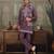 Dusty purple viscose silk multi thread with sequence embroidered work kurta jacket & bottom