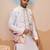 White silk multi thread with embroidered work kurta jacket & bottom