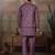 Dusty purple viscose silk multi thread with sequence embroidered work kurta jacket & bottom