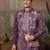 Dusty purple viscose silk multi thread with sequence embroidered work kurta jacket & bottom