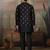 Black viscose silk multi thread with sequence embroidered work kurta jacket & bottom