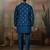 Teal viscose silk multi thread with sequence embroidered work kurta jacket & bottom
