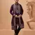 Purple viscose silk thread with sequence embroidered work kurta with dupatta