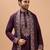 Purple viscose silk thread with sequence embroidered work kurta with dupatta