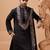 Black viscose silk thread with sequence embroidered work kurta with dupatta