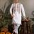 White viscose silk thread with sequence embroidered work kurta only