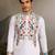 White viscose silk thread with sequence embroidered work kurta only