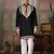 Black pure cotton real mirror with multi thread work kurta only