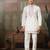White viscose silk multi thread with sequence embroidered work kurta jacket & bottom