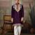 Purple pure cotton real mirror with multi thread work kurta only