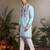 Sky blue viscose silk thread with sequence embroidered work kurta only
