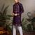Purple viscose silk real mirror with thread & sequence embroidered work kurta only