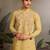 Yellow viscose silk real mirror with thread & sequence embroidered work kurta only