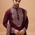 Maroon viscose silk thread with sequence embroidered work kurta with dupatta
