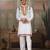 White pure cotton real mirror with multi thread work kurta only