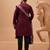 Maroon viscose silk thread with sequence embroidered work kurta with dupatta