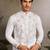 White viscose silk real mirror with thread & sequence embroidered work kurta only