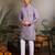Lavender viscose silk thread with sequence embroidered work kurta only