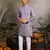 Lavender viscose silk thread with sequence embroidered work kurta only