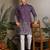 Dusta purple viscose silk thread with sequence embroidered work kurta only