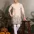 Beige viscose silk thread with sequence embroidered work kurta only