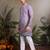 Lavender viscose silk thread with sequence embroidered work kurta only